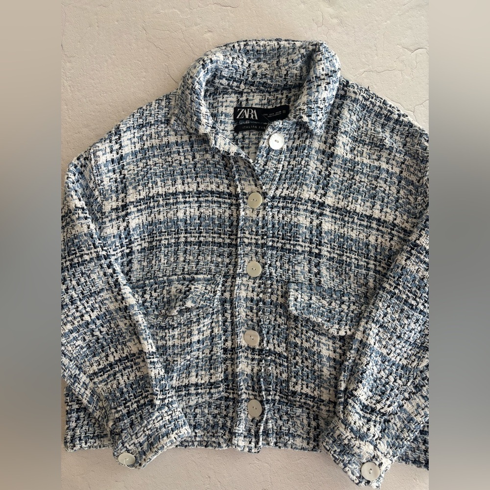 Zara Tweed Light Weight Button Jacket - Picture 4 of 6